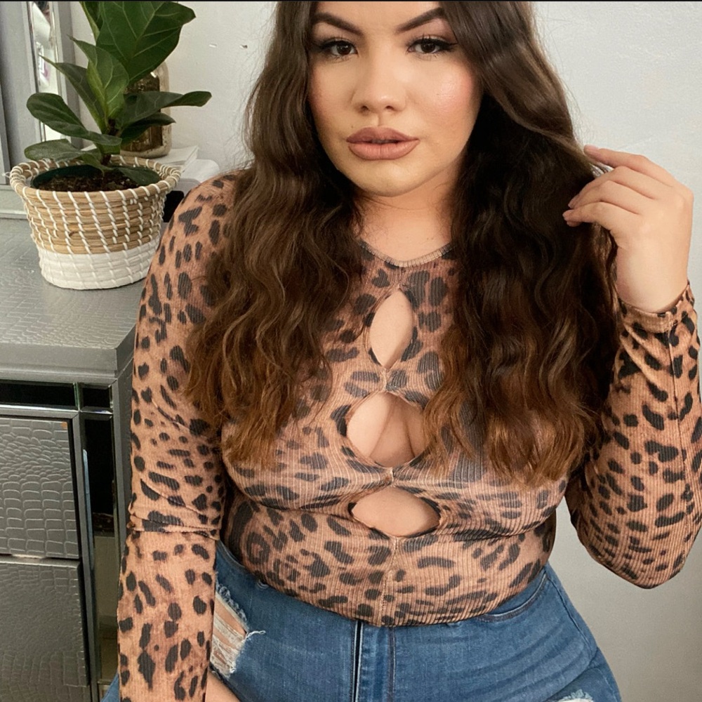 Leopard Print Long Sleeve Bodysuit
